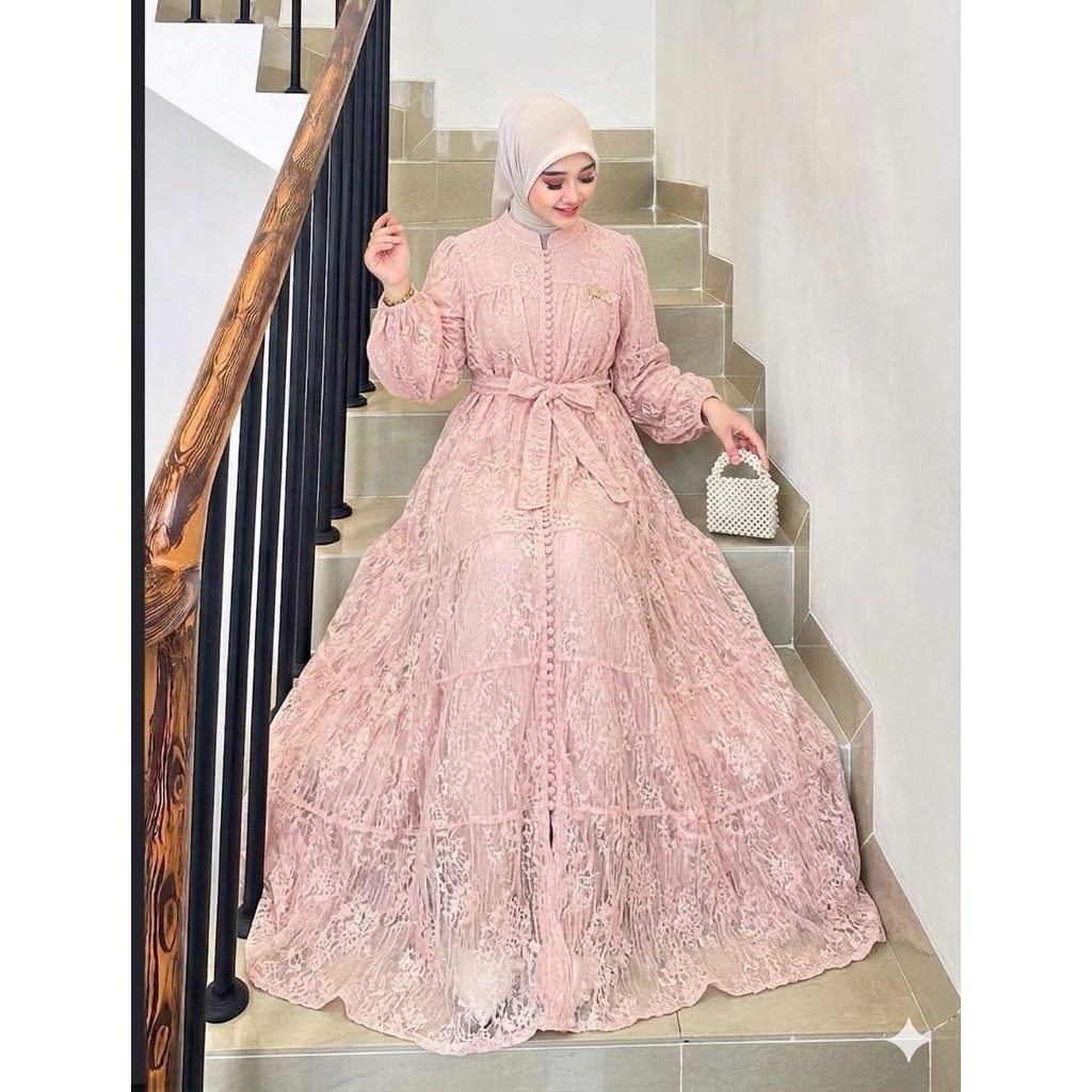 GAMIS BANGKOK  BROKAT KANCING 1000 bkk gami edisi lebaran