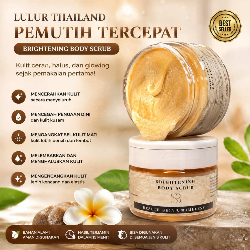 Lulur Thailand Pemutih Tercepat Brightening Body Scrub, LULUR THAILAND/LOTION THAILAND VIRAL / LOTIO