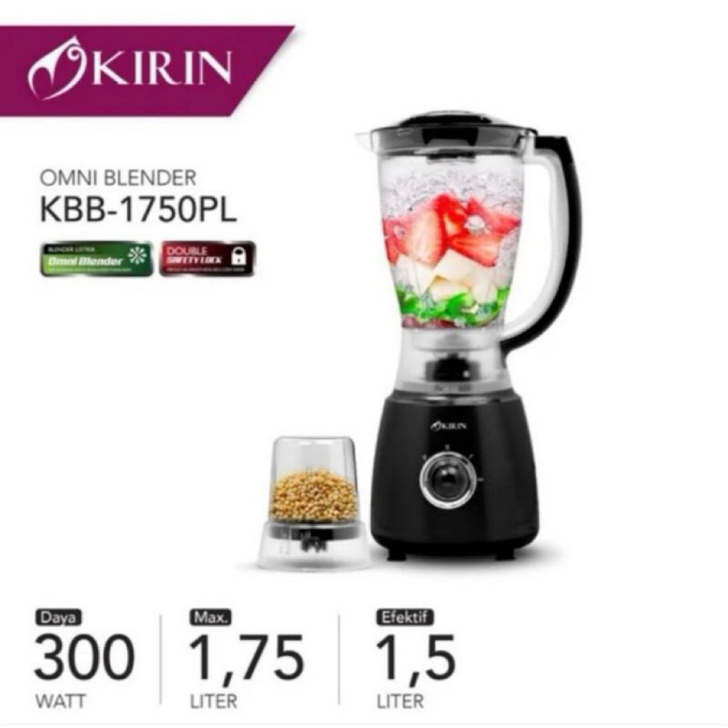 BLENDER KIRIN KBB 1750PL - BLENDER OMNI KIRIN DOUBLE SAFETY LOCK - BLENDER MURAH - BLENDER KIRIN MUR