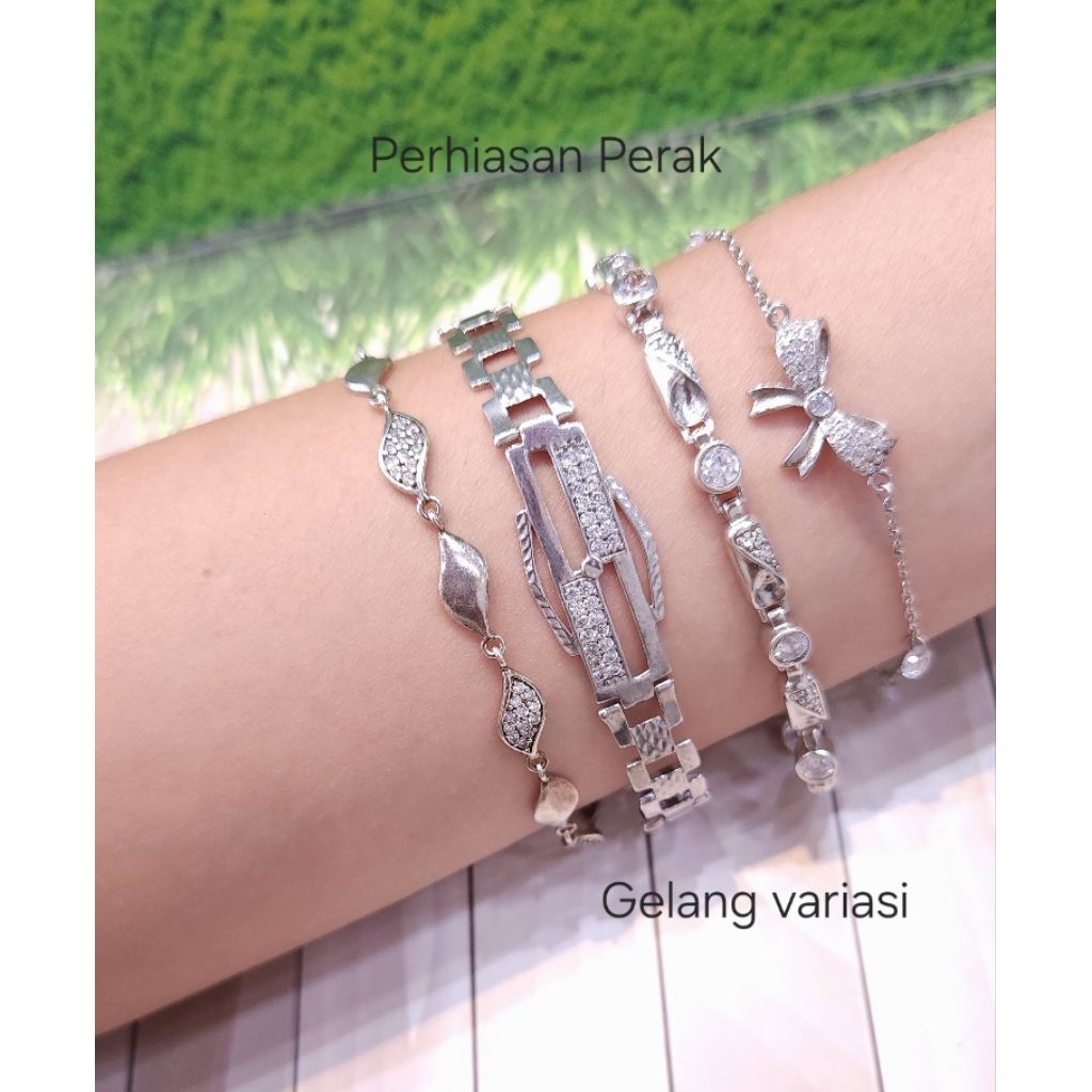 GELANG SERUT CLOVER MATA/GELANG TANGAN/GELANG WANITA/PERAK ASLI 925 LAPIS MAS ANTI KARAT