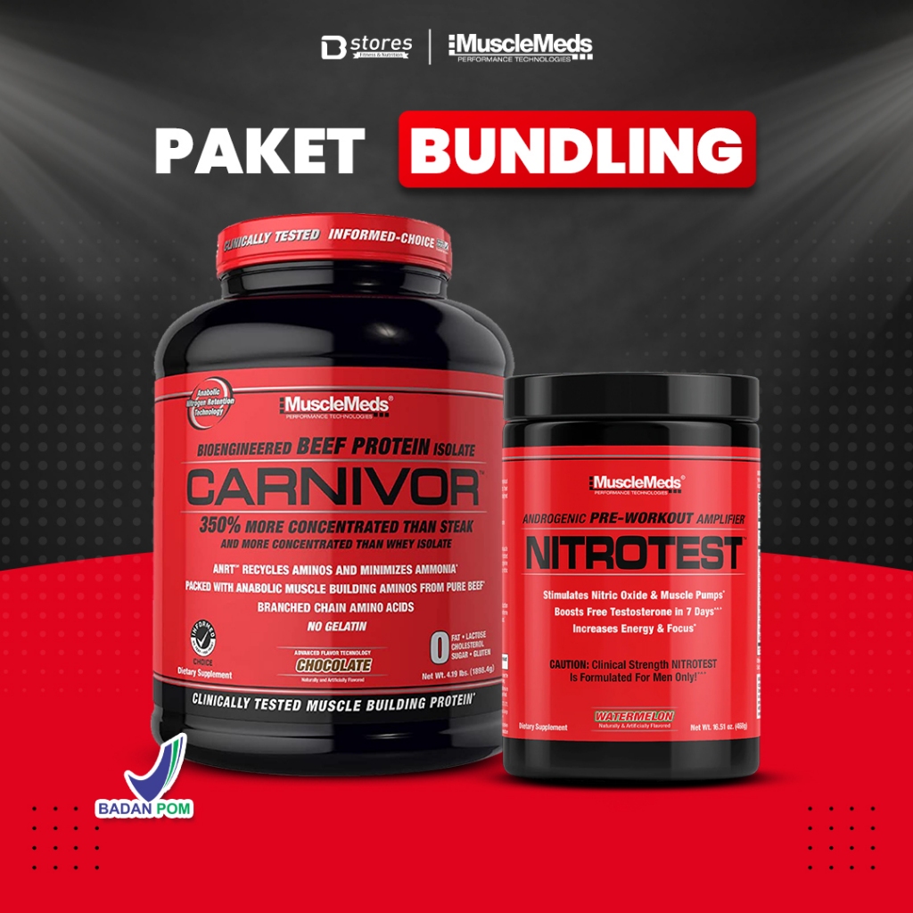 BUNDLING HEMAT | MUSCLEMEDS Carnivor Beef Protein 4 lbs x Amino Decanate Energy 30 Servings