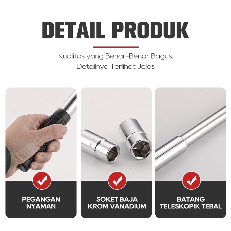 Kunci Roda Ban Mobil L Serbaguna Tarik Panjang Pendek Ukuran Baut 17-19 21-23Mm Co
