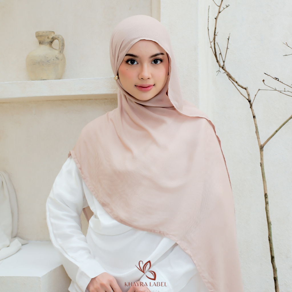 Pashmina Viscose Premium Khayra Label – Jilbab Panjang Halus, Adem, Mudah Dibentuk, Ukuran 175x70cm