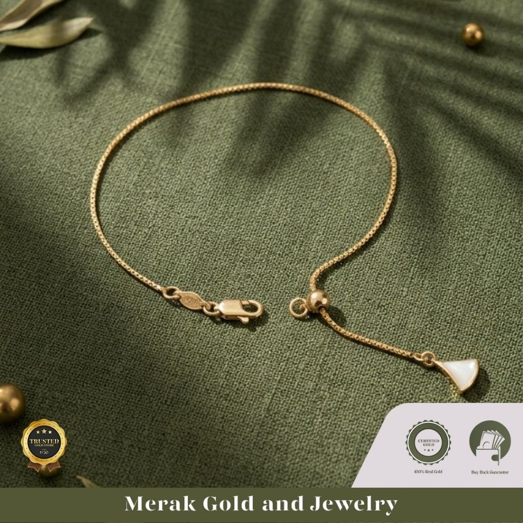 Merak Gold - Gelang Serut Model Diva Italy Polos | Emas Tua Kadar 16K