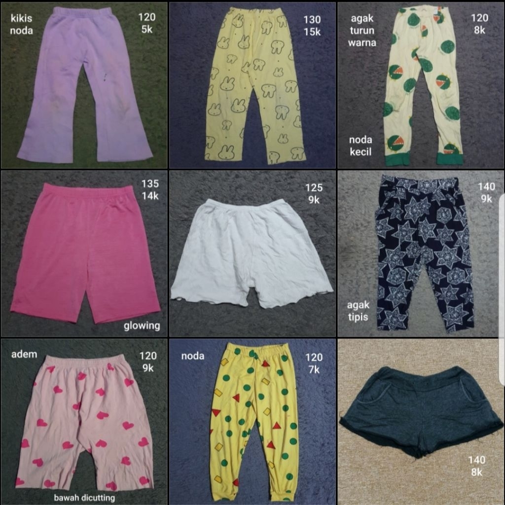 PL Bawahan Harian Anak 4-8 Tahun Celana Pendek - Panjang Unisex Perempuan Laki-laki Sale Murah Sale 