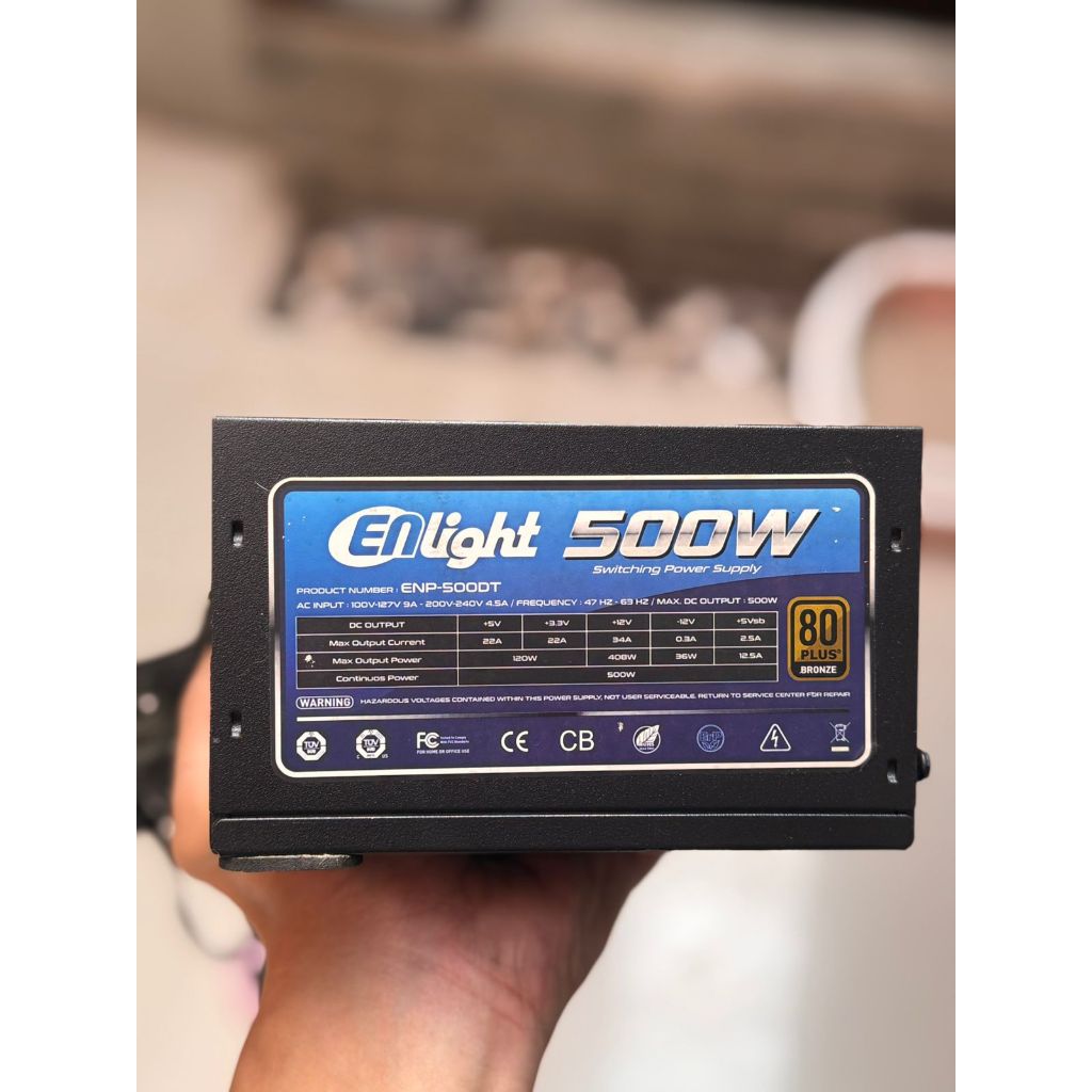 PSU Enlight 500W 80 PLUS Bronze Unit Only Normal Nominus