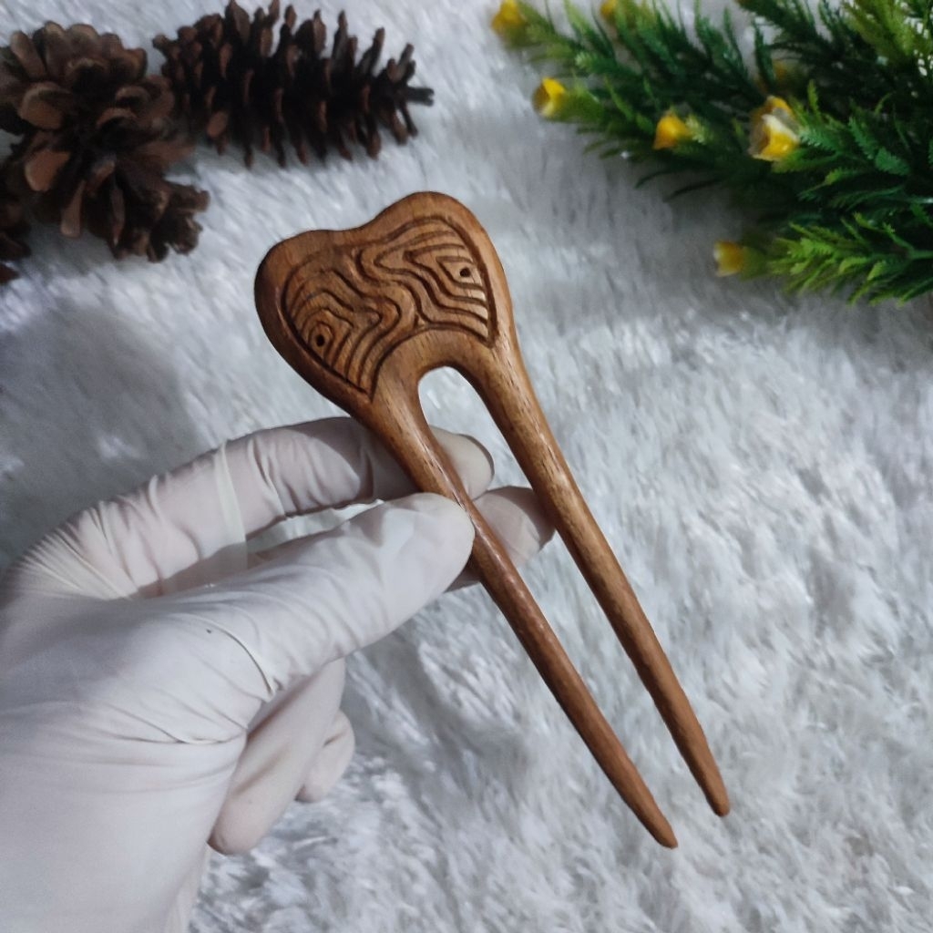 Tusuk konde handmade Dari kayu Jepit Rambut estetik Hiasan Rambut Hair stick Hair pin Hair accessori