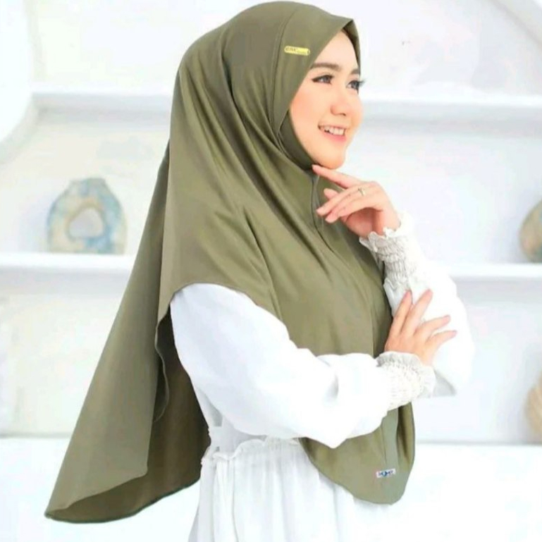 (24 WARNA) Hijab Dagu Malaysia soft ped label akrilik gold jilbab malay Size M I  Instan kerung Jers