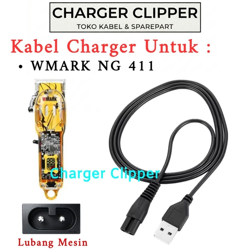 Kabel Charger Wmark NG 411 Pengisi Daya Mesin Cukur Wmark Charger Clipper #D