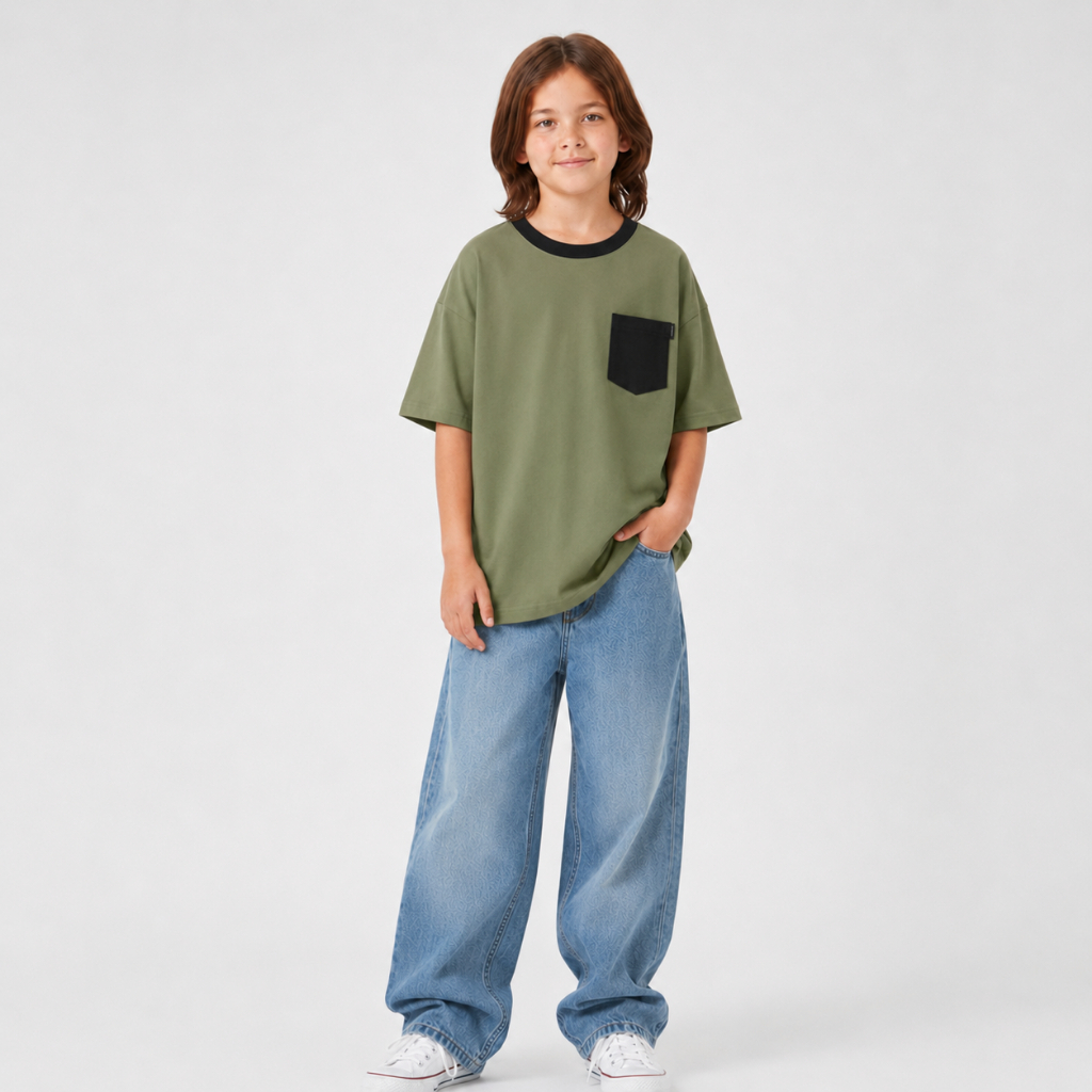 Kaos Anak Oversize Saku Pocket Warna 24's