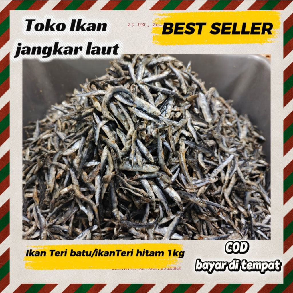 IKAN ASIN TERI BATU/ikan teri hitam, ikan teri, berat 500gram..