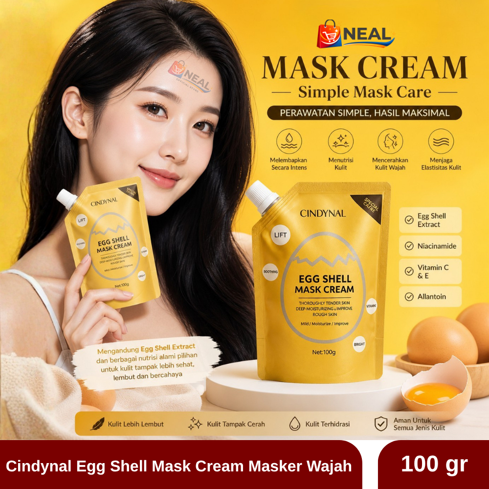 CINDYNAL Egg Shell Hydrating Mask  Egg Shell Mask Cream Masker Wajah Telur 100gr