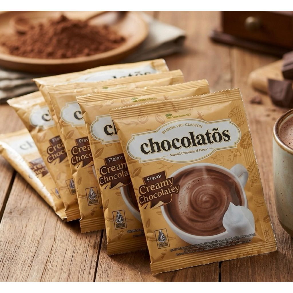 Chocolatos Flavour Creamy Chocolatey 1 renteng 10 sachet minuman bubuk