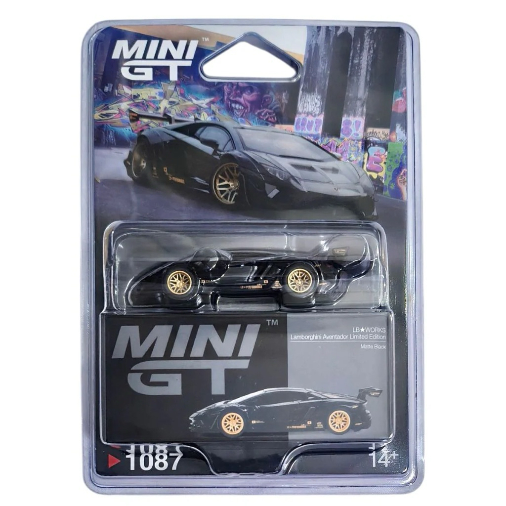 Mini GT 1/64 LB-WORKS Lamborghini Aventador Limited Edition Matte Black - BLISTER