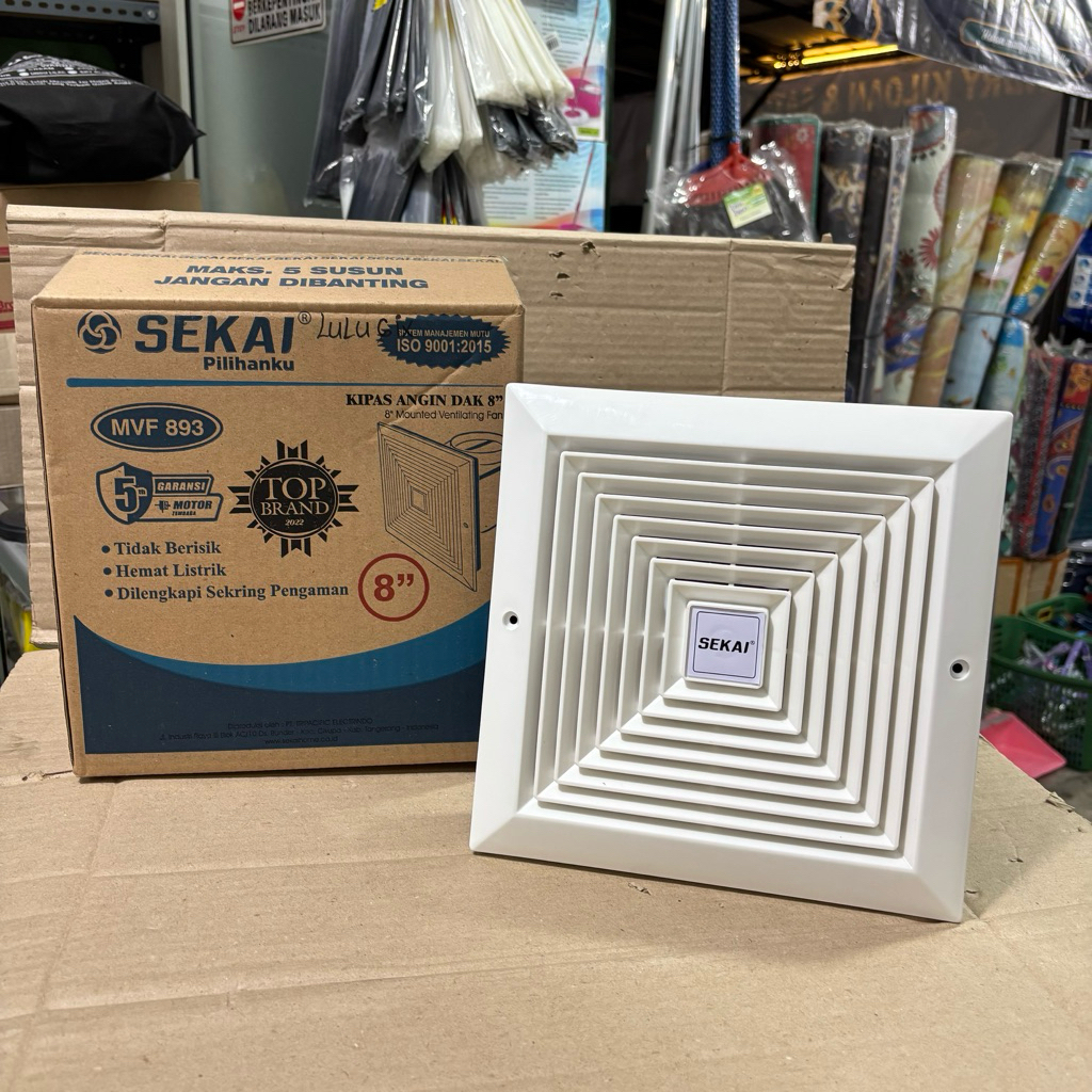 Sekai Exhaust Fan Hexos Plafon 8 inch 10inch 12 inch MVF-893-1091