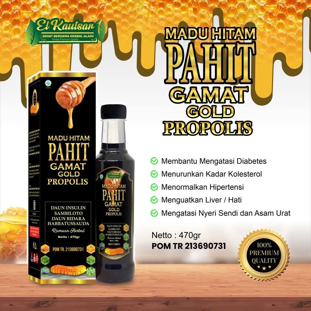 MADU HITAM PAHIT GAMAT GOLD Netto 470 gr Asli Original bagus buat penderita kolesterol bagus buat pe