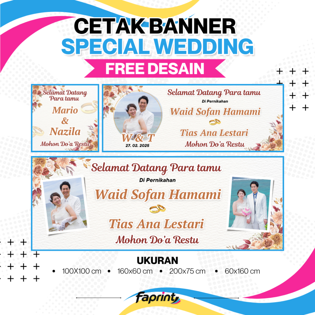 Cetak Spanduk Banner Pernikahan Nikah Kawin Wedding Selamat Datang Doa Restu