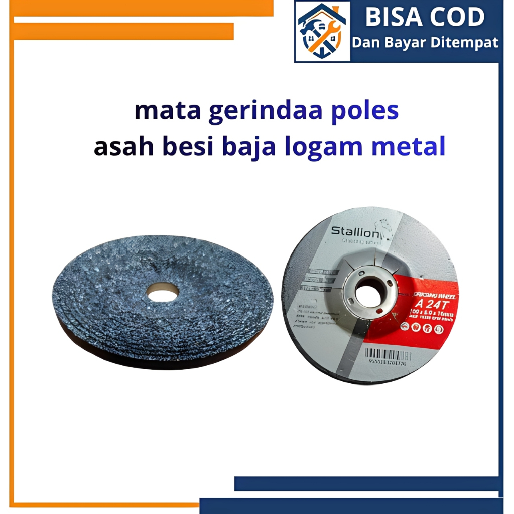 Mata batu gurinda grinda poles asah besi baja logam metal Stalion BATU Gerinda POLES TEBAL 4x6