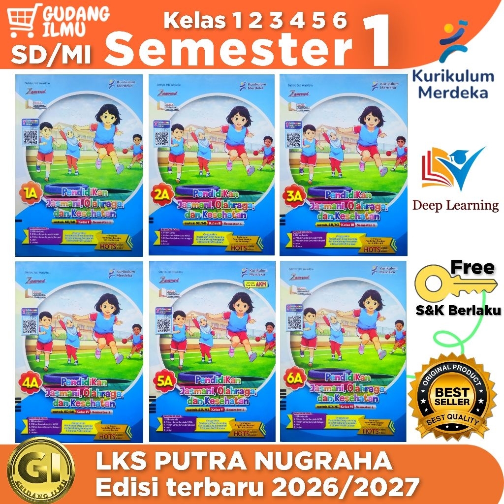LKS PENJAS / PJOK SD Kelas 1,2,3,4,5,6 semester 1 kurikulum Merdeka