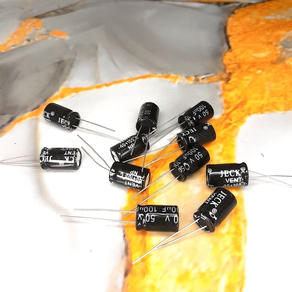 elco np 50v 100uf np nonpolar bipolar hitam original 1pcs