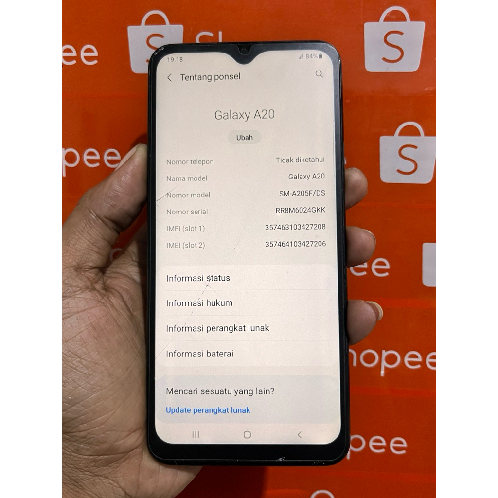 Mesin samsung a20 minus songket cas