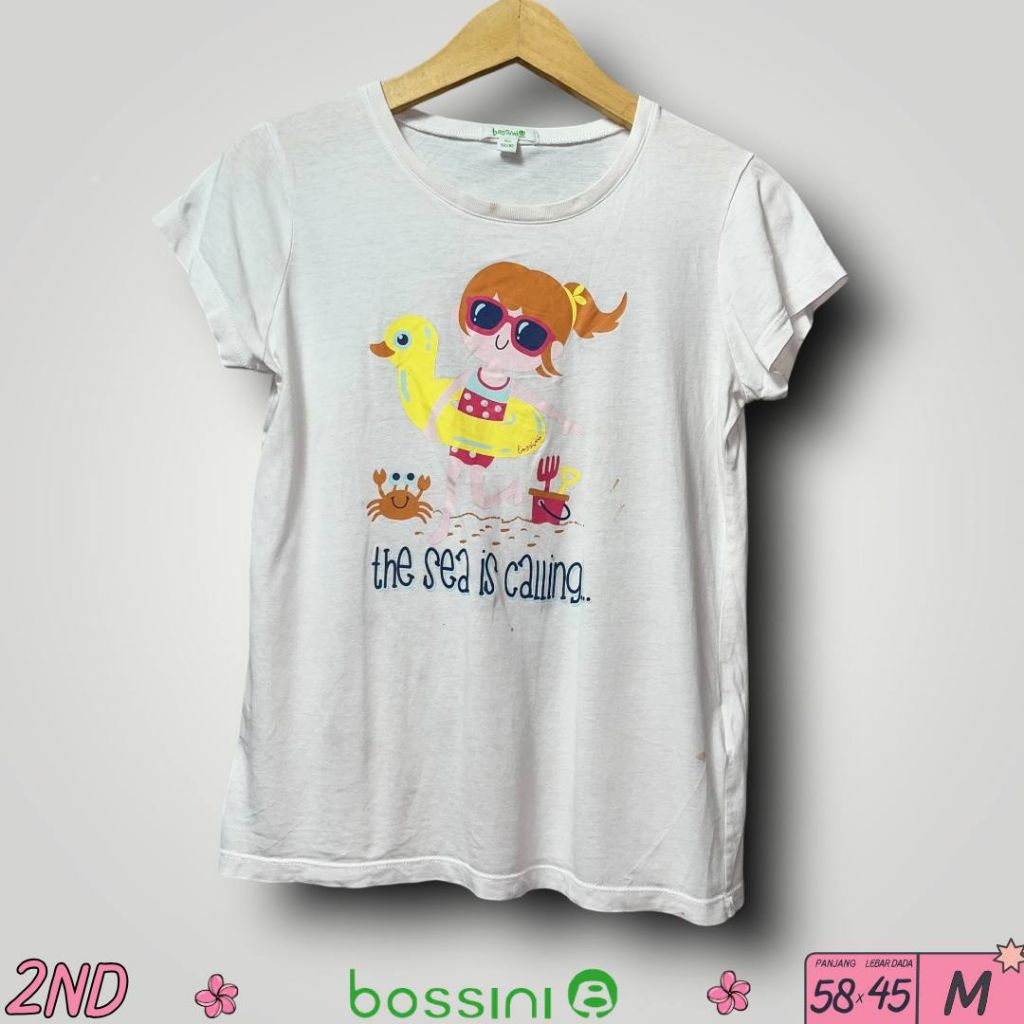 Kaos Wanita Bossini Putih Size M (58x45)cm