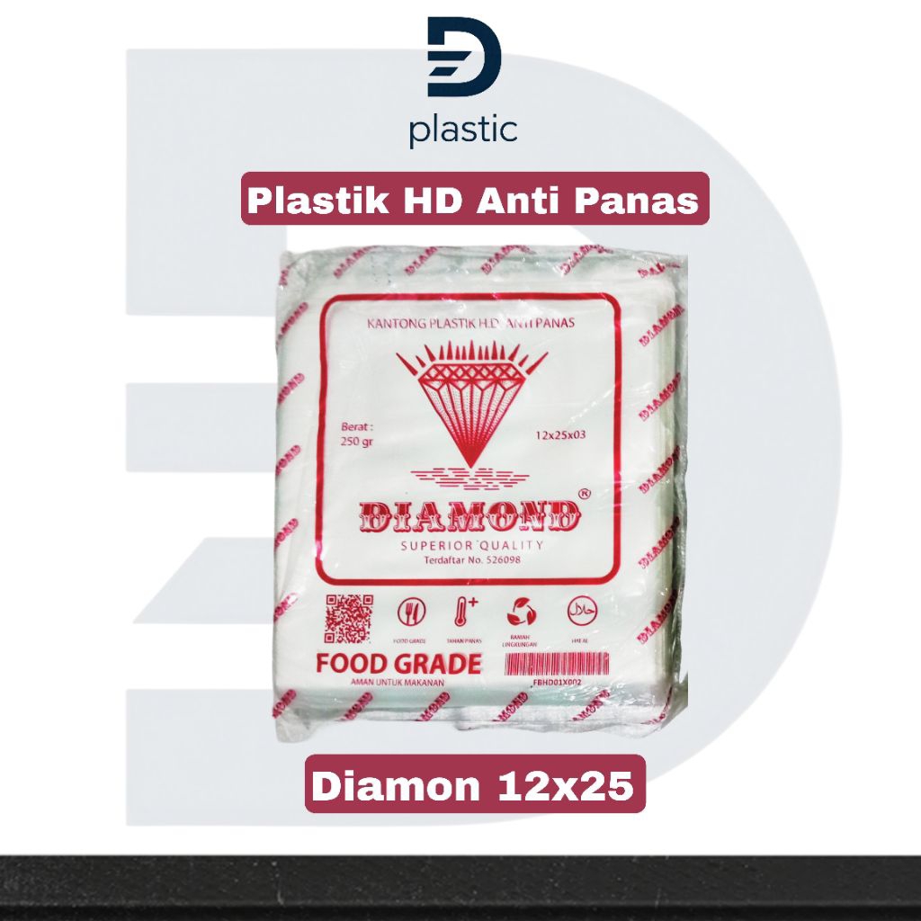 Anti Panas Plastik Diamond Tebal 03 12x25 15x30 20x35 23x35 26x40 30x40 40x60 50x80 Food Grade