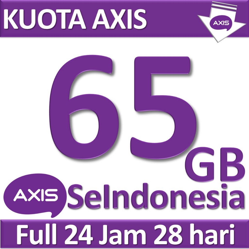 Paket AXIS 65GB Masa Aktif 28 Hari Full Internet Unlimited Apps