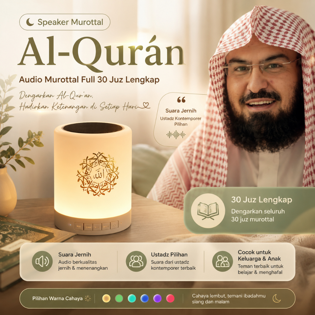 Speaker AlQuran 30 Juz Murottal Anak Led Sunnah