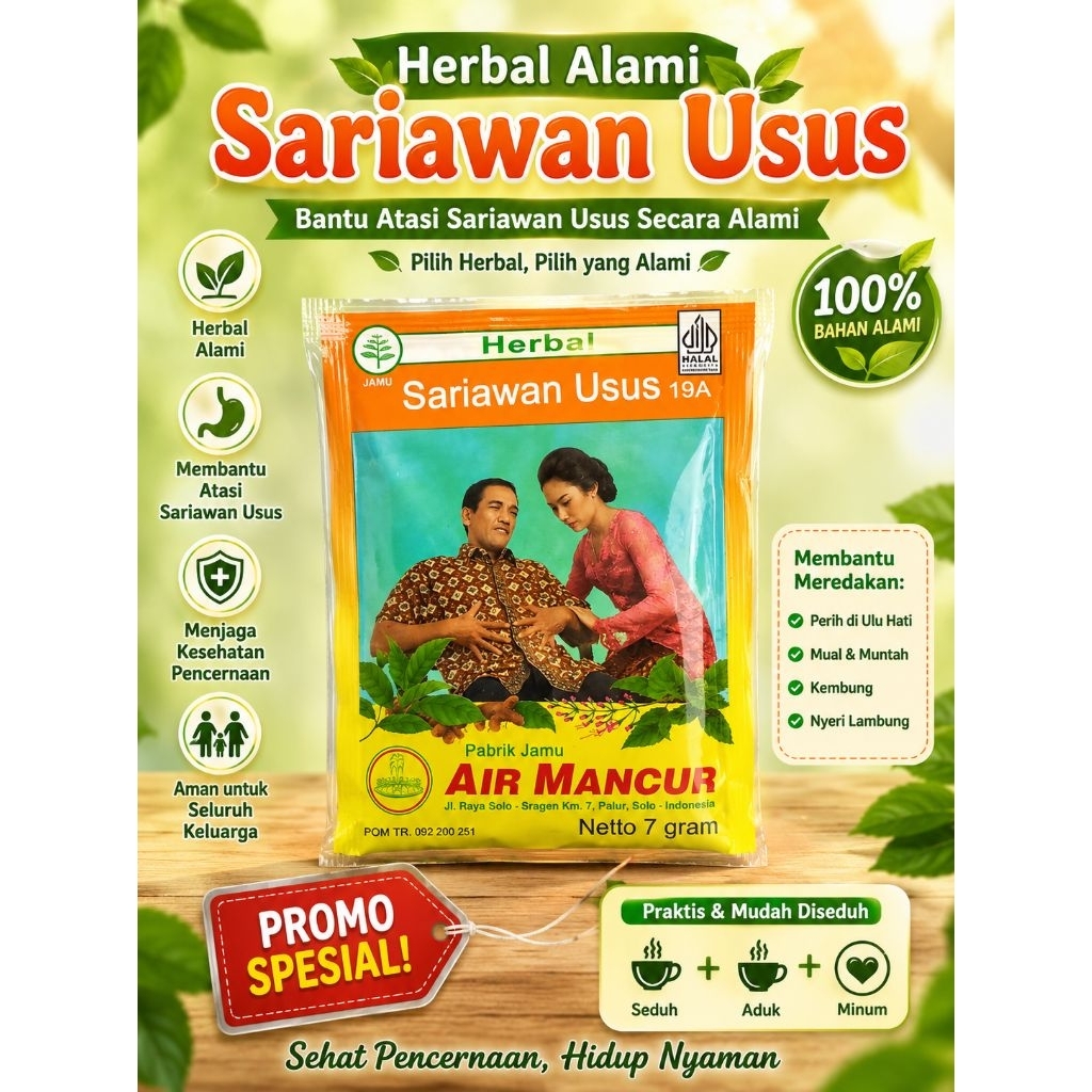 Air Mancur Jamu Sariawan Usus/19a sachet.