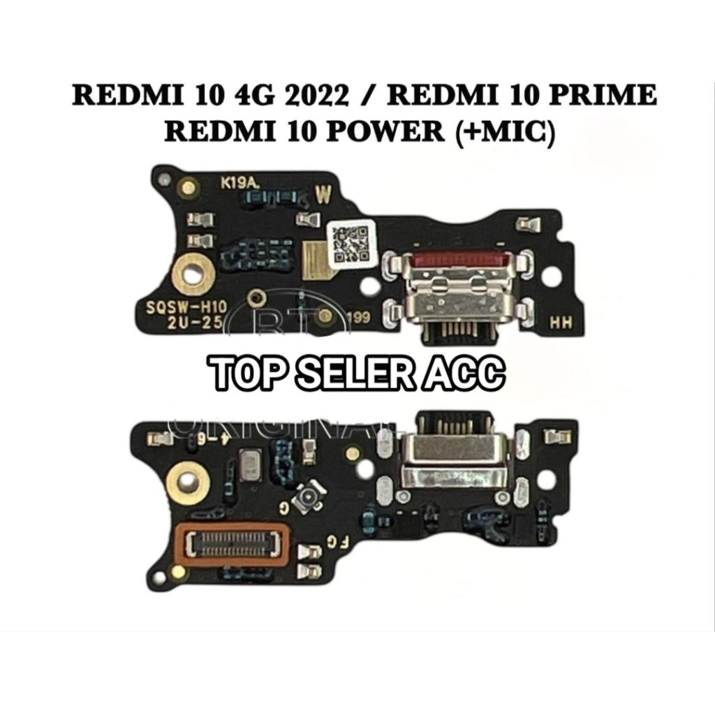 FLEXIBEL KONEKTOR CHARGER / FLEX PAPAN CAS WITH IC UNTUK XIAOMI REDMI 10 4G 2022 / REDMI 10 PRIME / 
