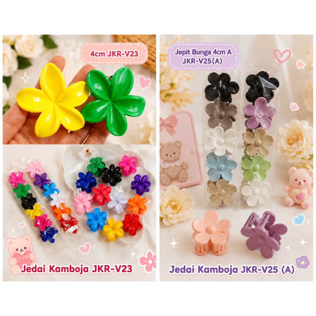 GROSIR 1 LUSIN JEPIT BUNGA DAISY JEDAI KAMBOJA JEPIT MATAHARI SUNFLOWER 4CM JEDAI BUNGA PASTEL