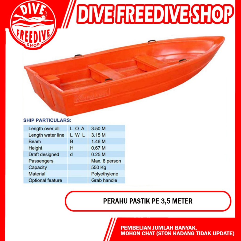 Cruiser Perahu PE Plastik Boat Plastic Kapal Sekoci Mancing 3.5 No Perahu Karet Perahu Mancing Darur