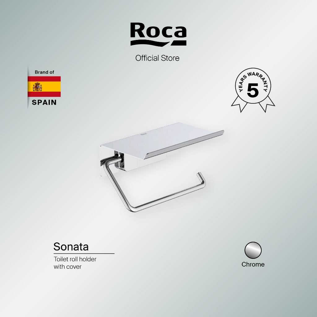ROCA Sonata Toilet Roll Holder with Cover | Tempat Tisu Toilet Dinding Tutup Minimalis