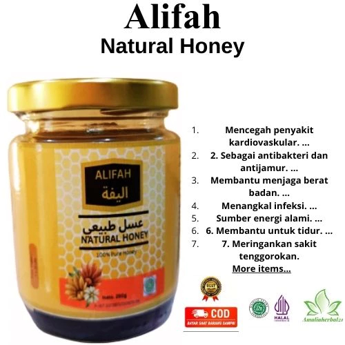 MADU ALIFAH NATURAL HONEY 250GR/MADU ASLI/MADU MURNI/100% PURE HONEY DAN ORIGINAL