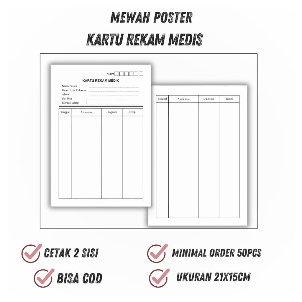 Kartu Rekam Medis/ Kartu Berobat/ Kartu Pasien/ Kartu RM