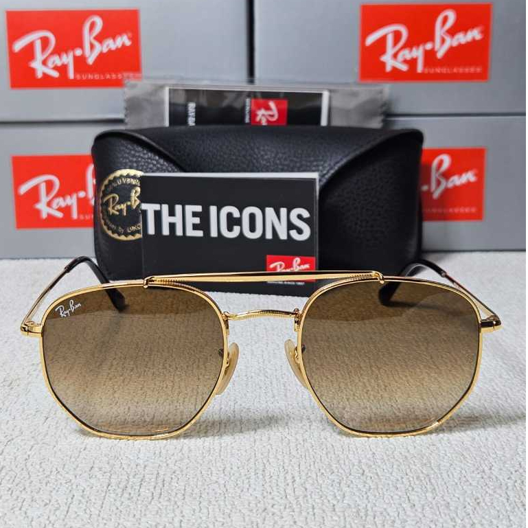 Kacamata Rayban The MARSHAL RB3648 OO1/51 Gold Lens Brown Gradient Original