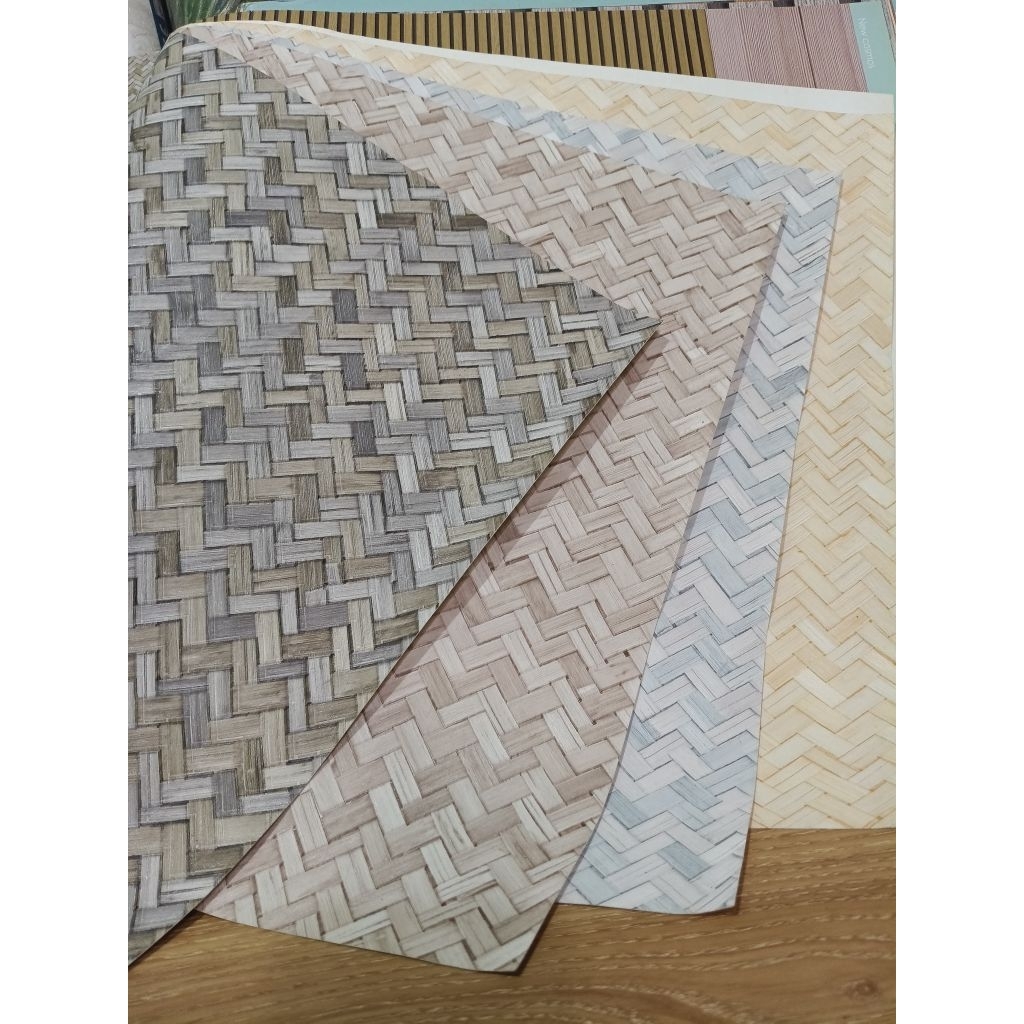 Wallpaper Dinding Motif Anyaman Bambu