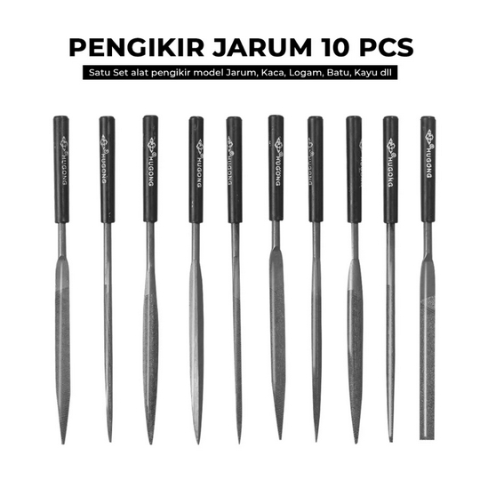 Kikir Besi Set 10PCS Diameter 5MM Kikir Mini Baja Karbon 6783