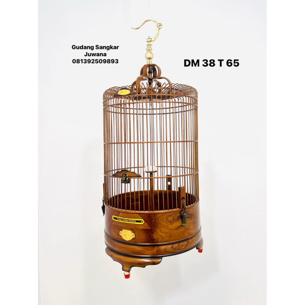 Sangkar Branjangan KUBY JATI Diameter 38 cm + Fullset Kerodong + Free Pallet Kayu