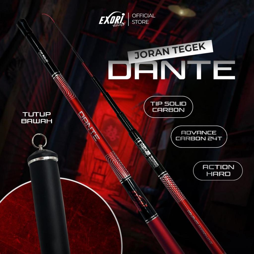 JORAN TEGEK EXORI DANTE ALL SIZE / Joran Tegek Ruas Pendek Ringan Top Carbon Solid / Tegek Terbaru E