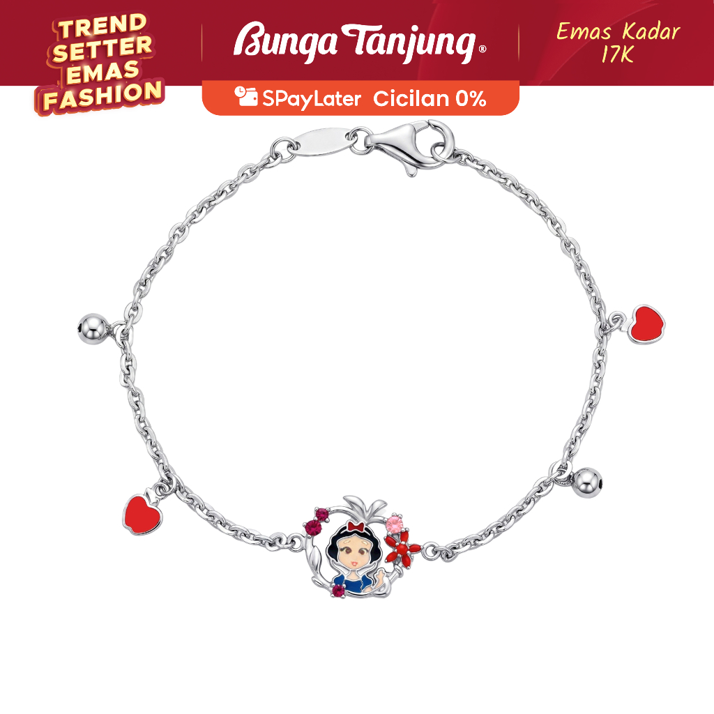 GELANG KIDS ANAK DISNEY PRINCESS SNOW WHITE - EMAS 17K - BUNGA TANJUNG GOLD