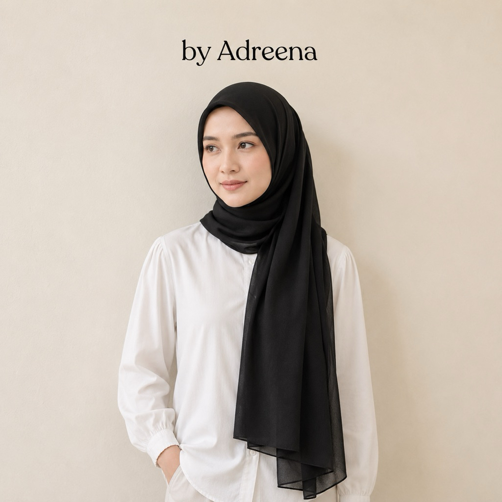 Pashmina Kain Arabian Voal Warna Hitam