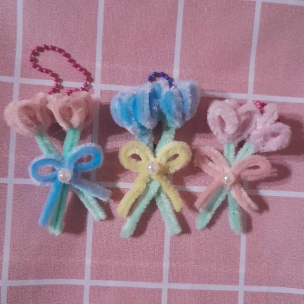 bagcharm/keychain kawat bulu 8mm