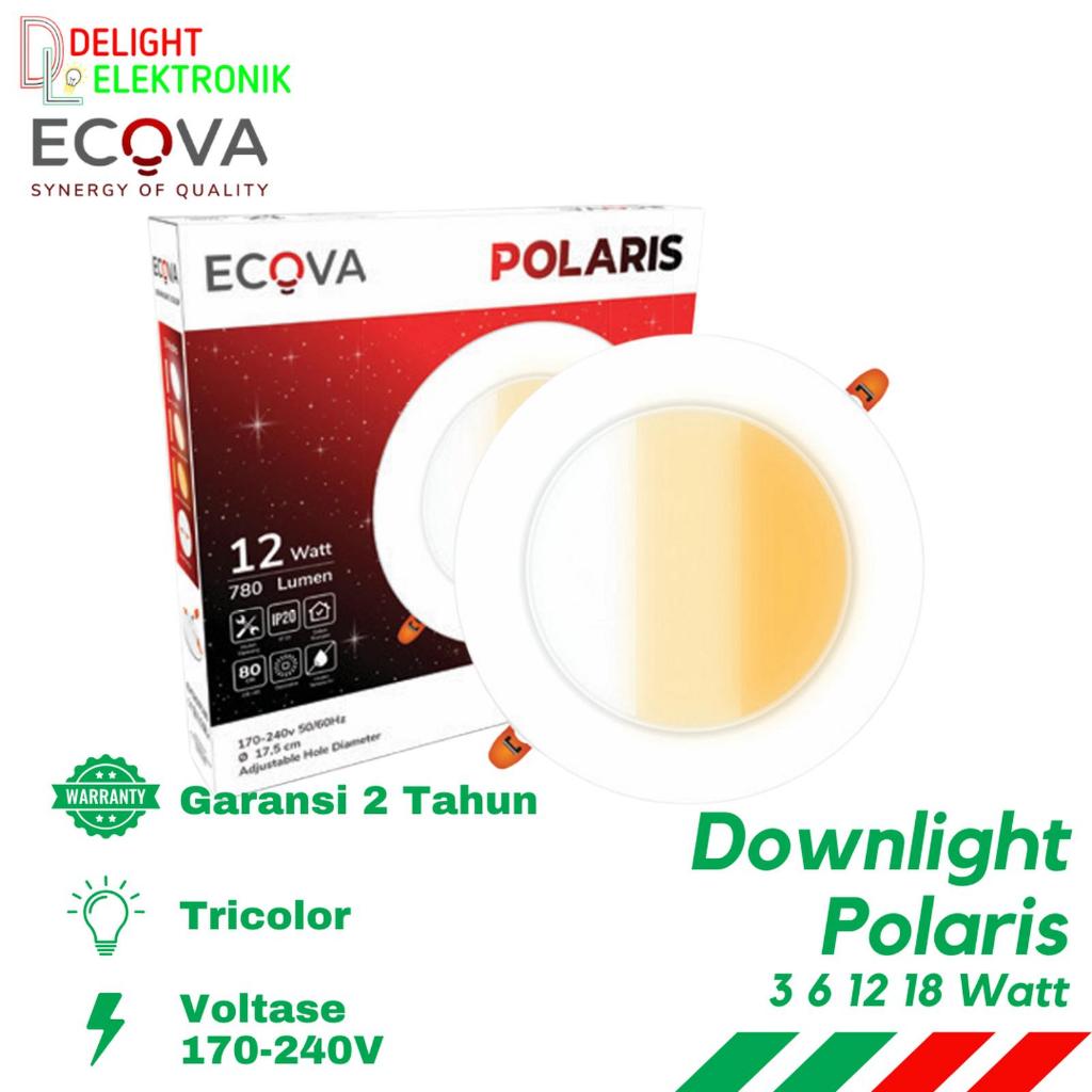 Downlight Polaris Ecova Inbow Tricolor 6500k 4000k 3000k 3 6 612 18W Watt