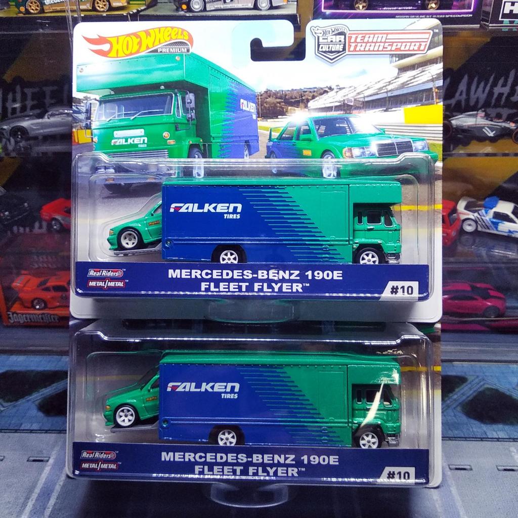 HOTWHEELS - TEAM TRANSPORT MERCEDES BENZ 190E VARIAN SET (FALKEN)