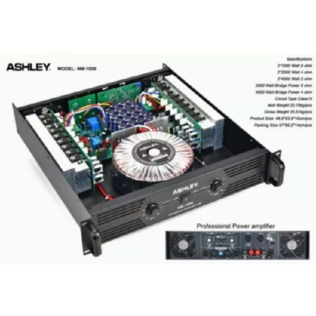 Power ASHLEY HM 1000 power ashley hm1000 power amplifier ashley hm 1000 original