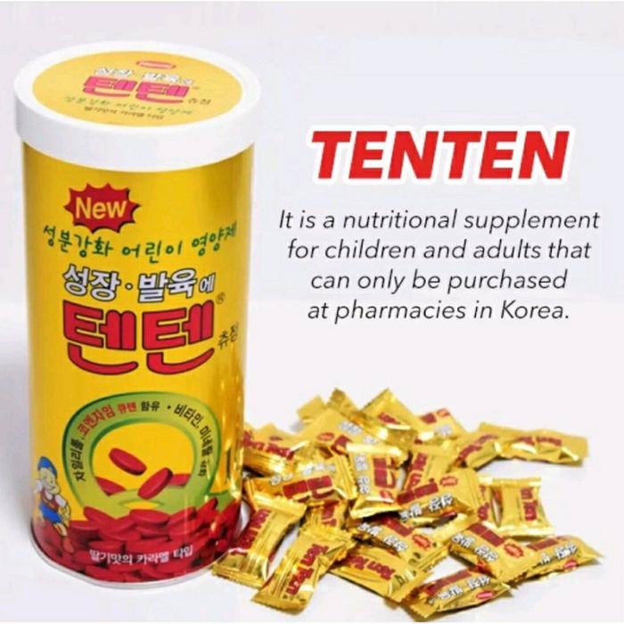Tenten Ten Ten chewable tablet vitamin korea - 1 kaleng 120 pc
