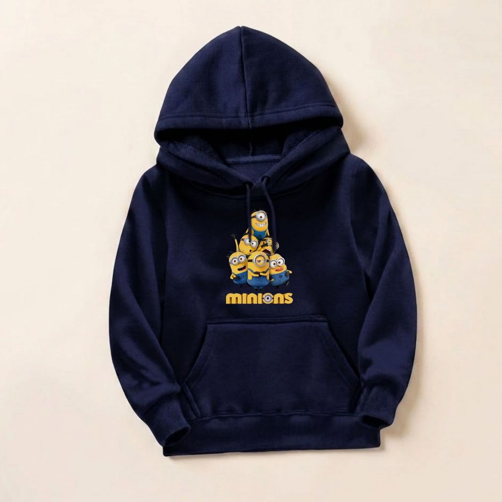 Catenzo - CUT 039 D312 Jaket Hoodie Anak Karakter Minion Original Jaket Navy Casual Unisex