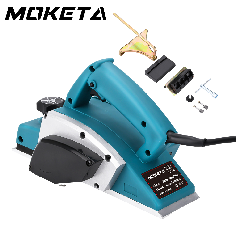 MOKETA-Mesin Serut Kayu Listrik 450W Electric Planer Ketam Kayu Pasah Kayu Portable Alat Tukang Kayu